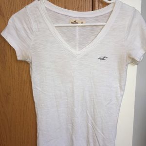 Hollister white v-neck tee